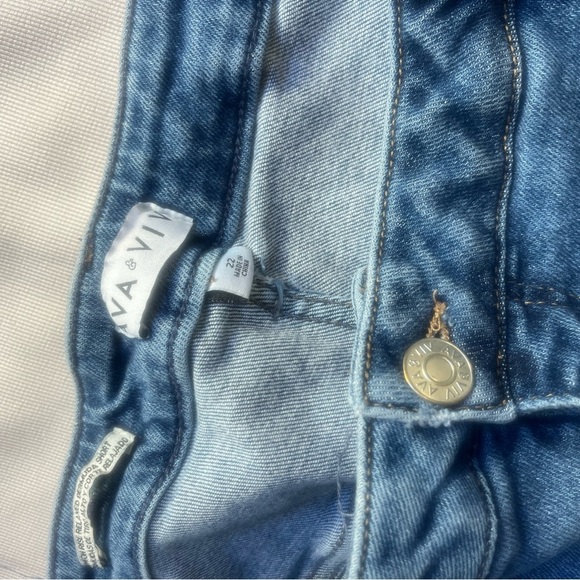 Women's Blue Denim Shorts - Picture 5 of 10